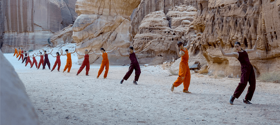 dancers amongst the rocks 