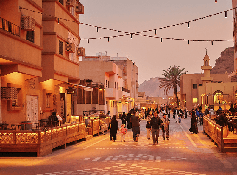 AlUla street at night