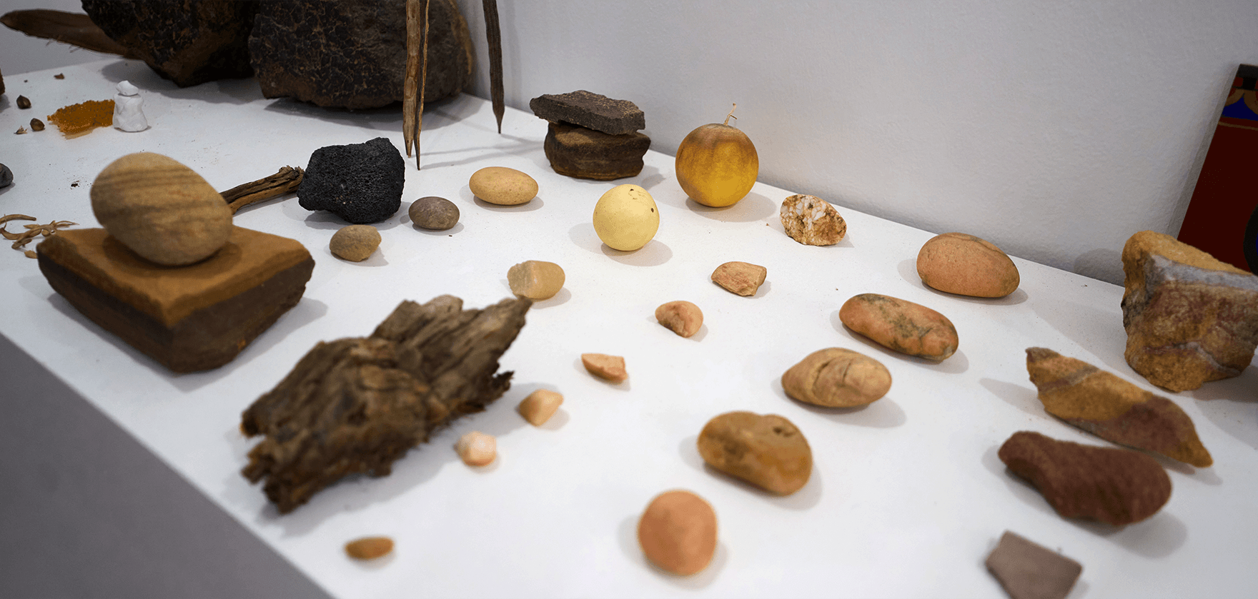 various items displayed on a table