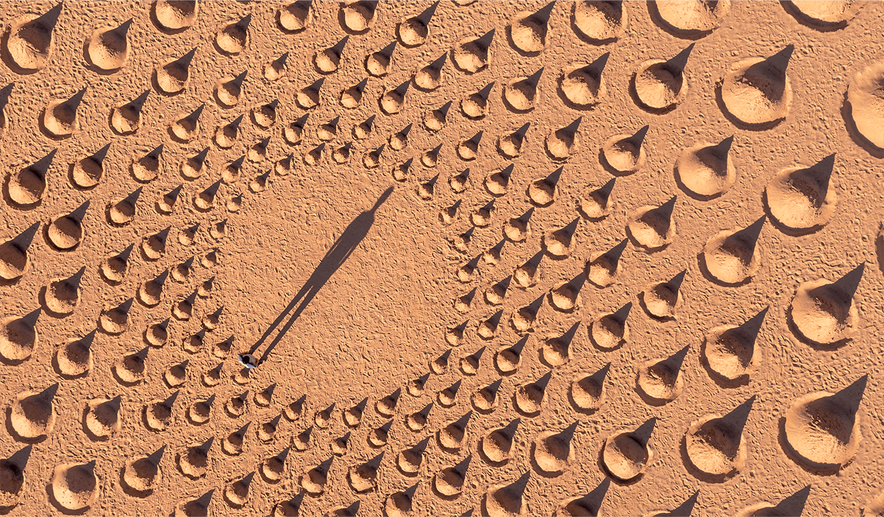 aerial view of a work of art