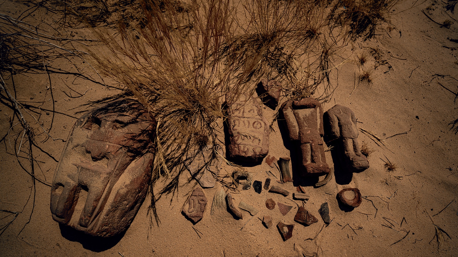 vestige archéologique dans le sable